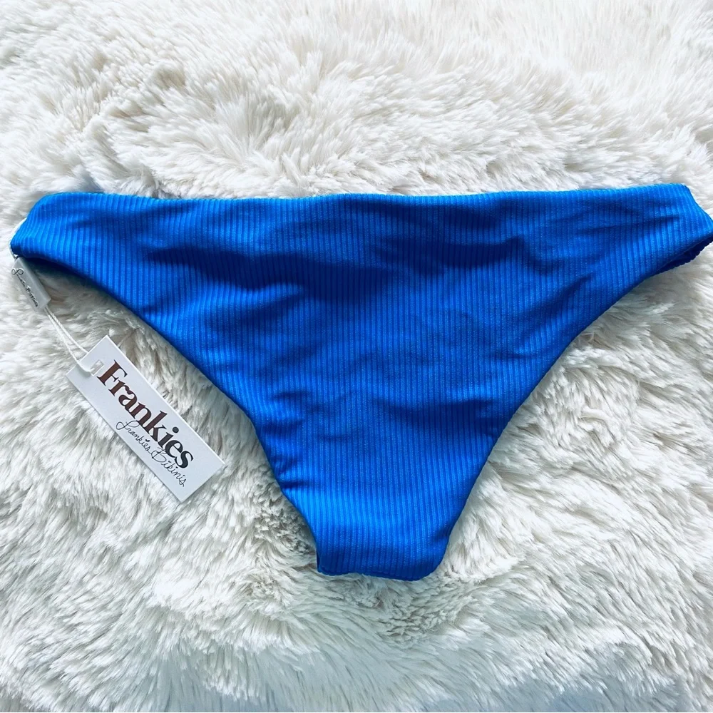 NWT Frankie’s Cobalt Royal Blue Ribbed Cheeky Bikini Bottom